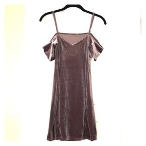 Lavender Velvet Mini-Dress